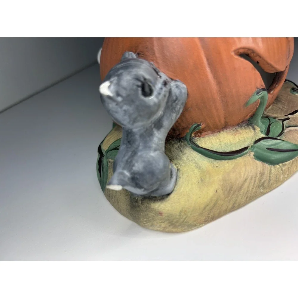 🎃Halloween Witch Lantern Izzie's First Ride Pumpkin Cat Ceramic Hobbyist‎ Light